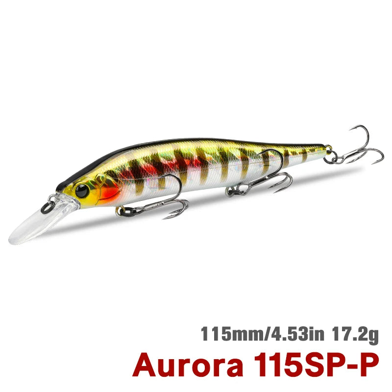 TSURINOYA 115mm 17.2g Suspending Minnow Tungsten Weight System AURORA 115sp