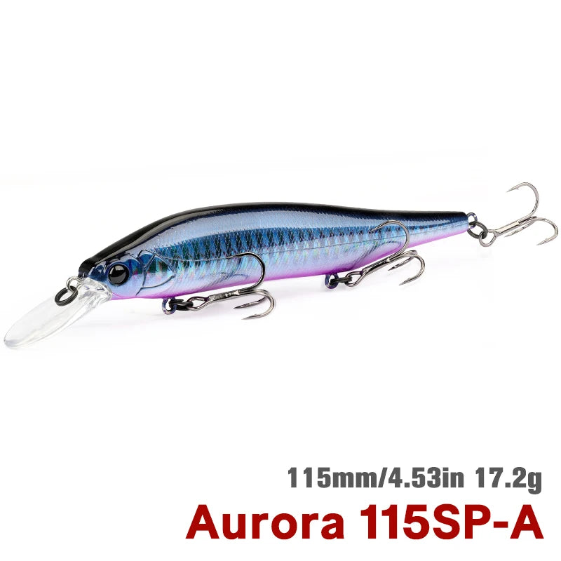 TSURINOYA 115mm 17.2g Suspending Minnow Tungsten Weight System AURORA 115sp