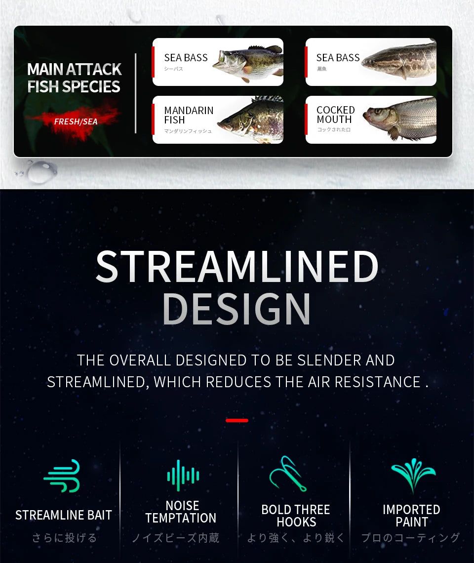 BEARKING PRO 80mm 9.9g slim minnow