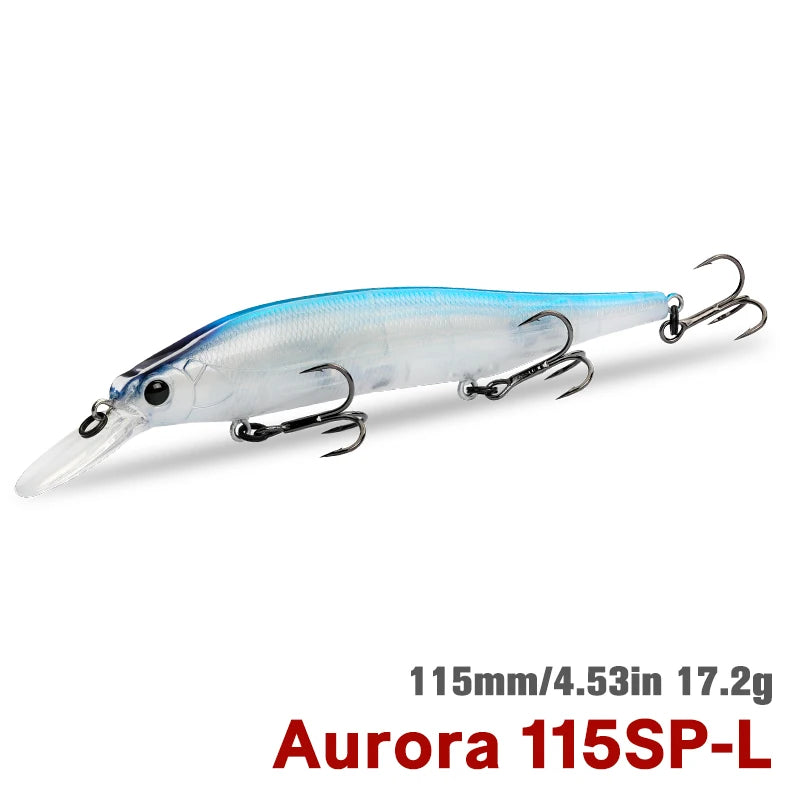 TSURINOYA 115mm 17.2g Suspending Minnow Tungsten Weight System AURORA 115sp