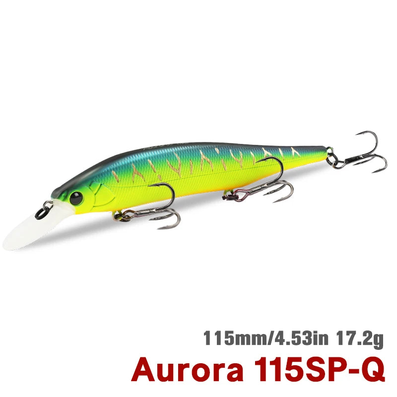 TSURINOYA 115mm 17.2g Suspending Minnow Tungsten Weight System AURORA 115sp