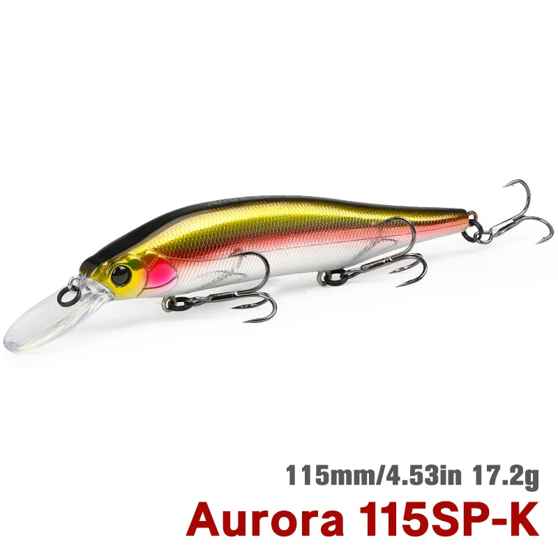 TSURINOYA 115mm 17.2g Suspending Minnow Tungsten Weight System AURORA 115sp