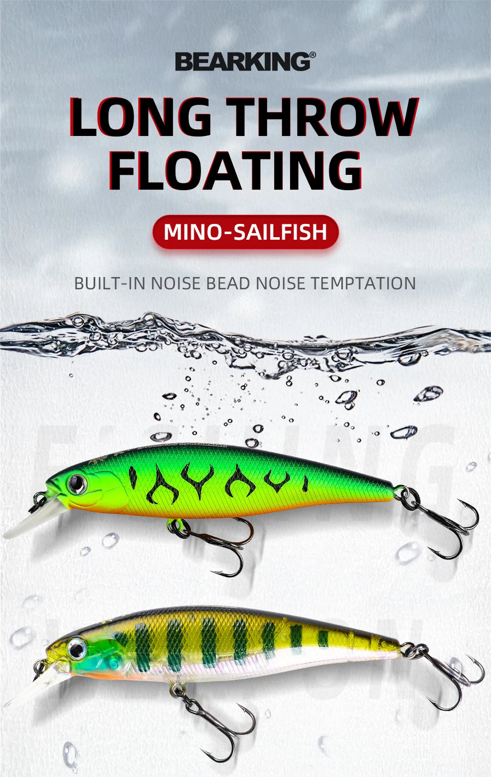 BEARKING PRO 80mm 9.9g slim minnow