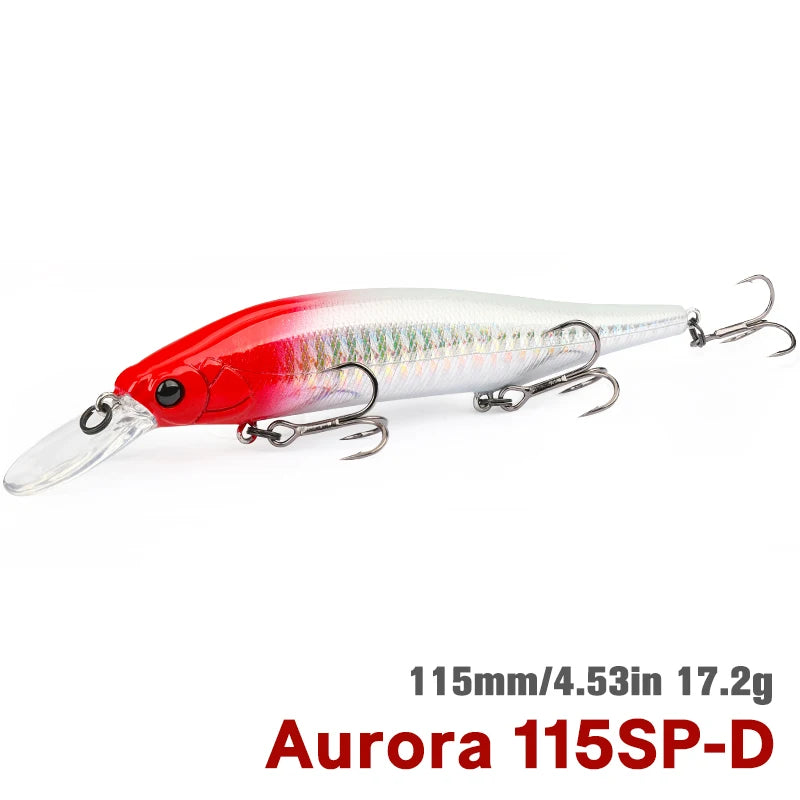 TSURINOYA 115mm 17.2g Suspending Minnow Tungsten Weight System AURORA 115sp