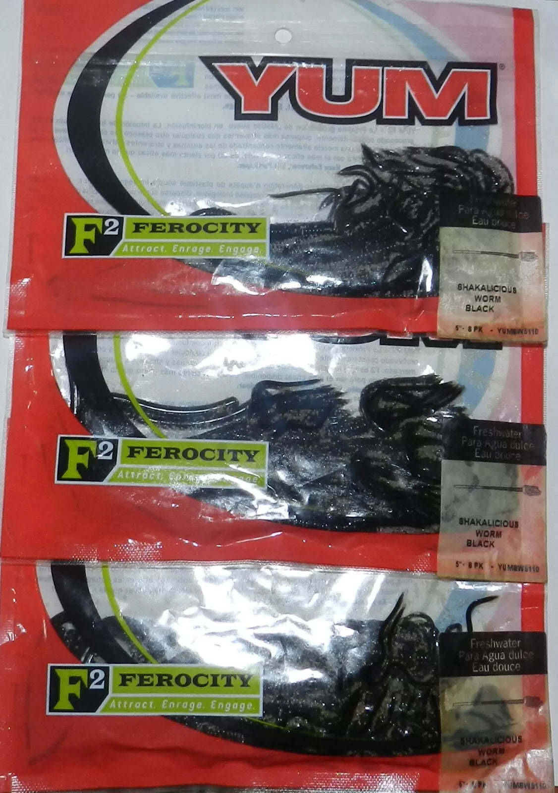 Yum Shakalicious Worm 5in F2 Black