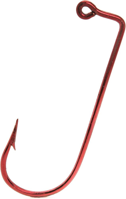 Mustad Jig Hook Red Needle Point 100ct Size 1/0