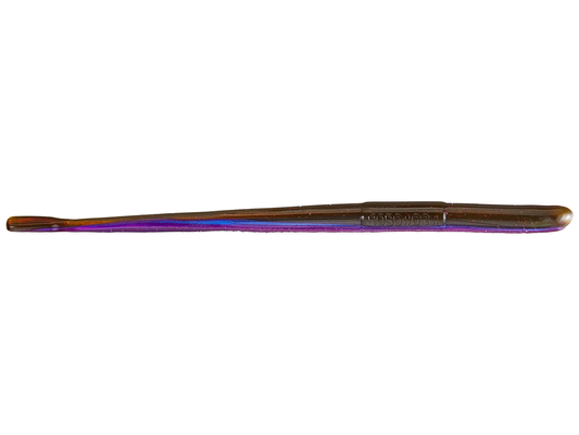 Robo Worms 6in Straight Tail Worm 10 Pk Green Pumpkin Purple