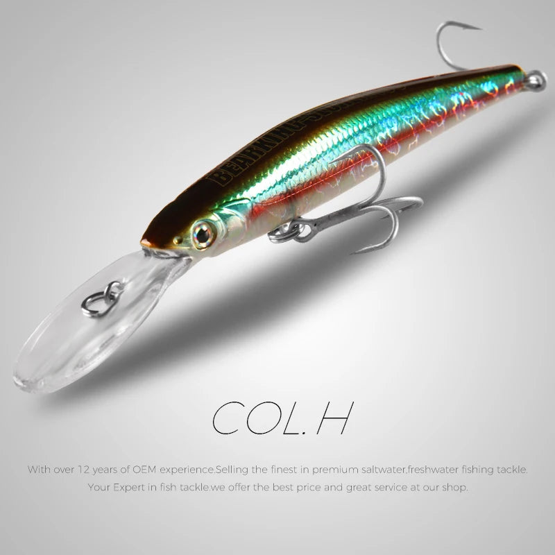 BEARKING Top Hard Baits Fishing Lures 120mm 22g  long  casting minnow Wobblers dive Depth 6-10ft Bass Pike