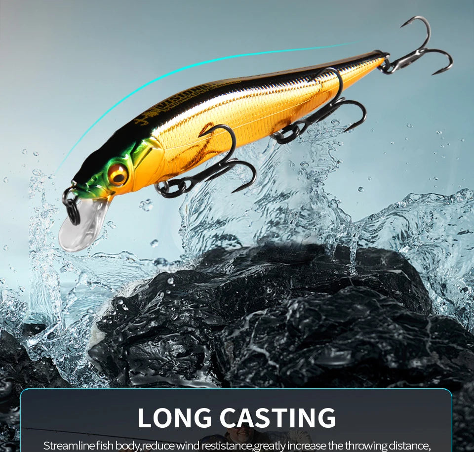 BEARKING 9.8cm 10g SP dive 2.1m professional Minnow Wobbler fishing lures quality jerkbaits Artificial Bait Predator tackles