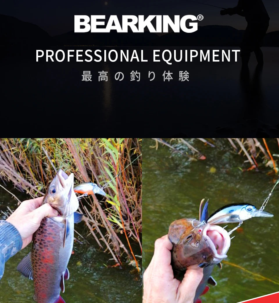 Bearking professional hot fishing tackle Retail 2022 qulity fishing lure  65mm 14g crank dive 2m for pike and bass
