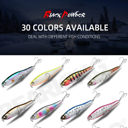 BEARKING BLACK POWDER 10cm 8.7cm hot model fishing lures hard bait 30color pencil quality professional bait walk dog action