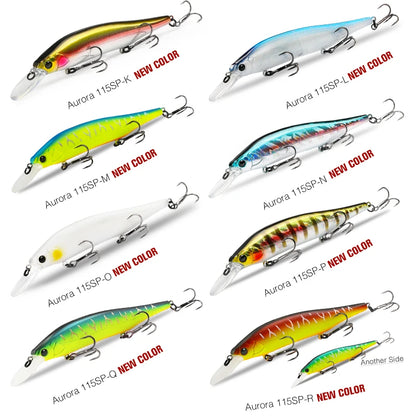 TSURINOYA 115mm 17.2g Suspending Minnow  Tungsten Weight System AURORA 115sp