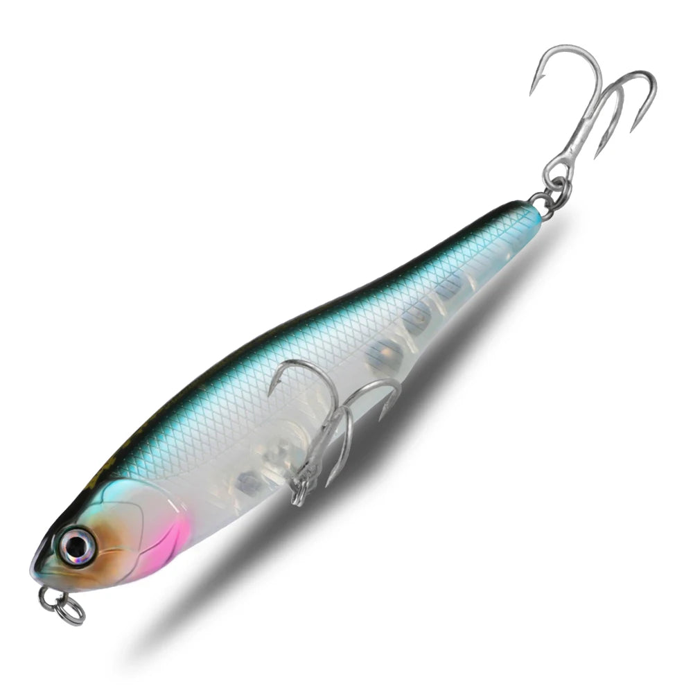 BEARKING 87mm 100mm Topwater Pencil Surface Fishing Lure Walk The Dog Artificial Saltwater Hard Bait Bass Plastic Walker