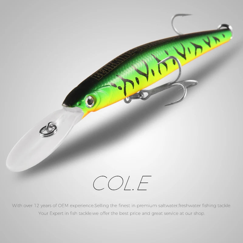 BEARKING Top Hard Baits Fishing Lures 120mm 22g  long  casting minnow Wobblers dive Depth 6-10ft Bass Pike