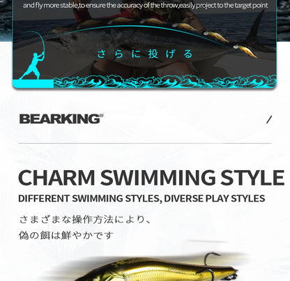 BEARKING 9.8cm 10g SP dive 2.1m professional Minnow Wobbler fishing lures quality jerkbaits Artificial Bait Predator tackles