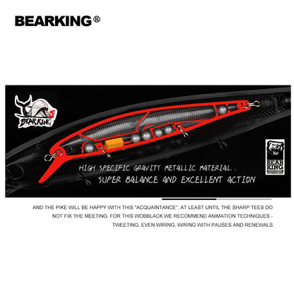 Bearking 115mm 16g Dive 0.6-1m floating Top Fishing Lures Wobblers Artificial Bait Predator Tackle jerkbaits for pike and bass