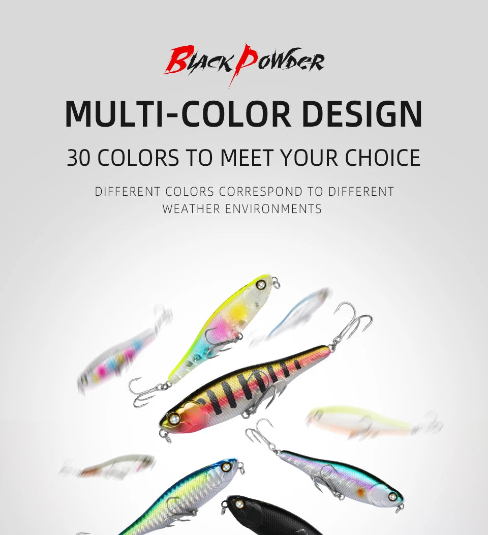 BEARKING BLACK POWDER 10cm 8.7cm hot model fishing lures hard bait 30color pencil quality professional bait walk dog action