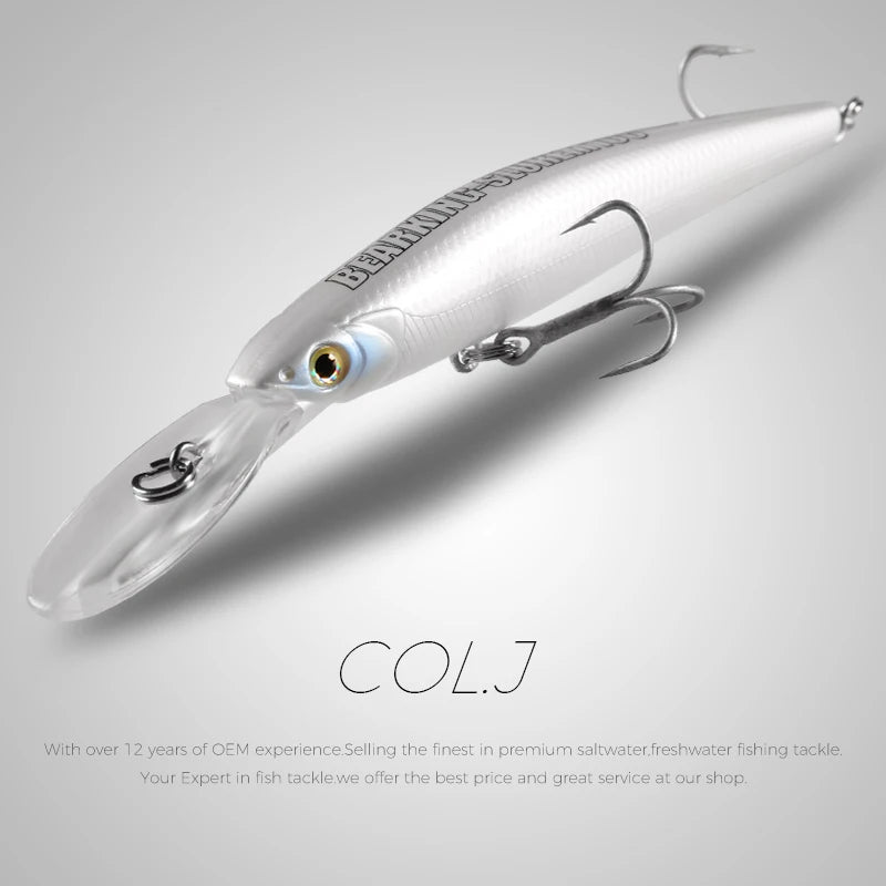 BEARKING Top Hard Baits Fishing Lures 120mm 22g  long  casting minnow Wobblers dive Depth 6-10ft Bass Pike