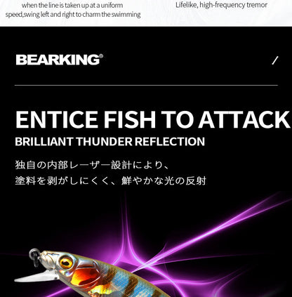 BEARKING 9.8cm 10g SP dive 2.1m professional Minnow Wobbler fishing lures quality jerkbaits Artificial Bait Predator tackles