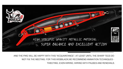Bearking 115mm 16g Dive 0.6-1m floating Top Fishing Lures Wobblers Artificial Bait Predator Tackle jerkbaits for pike and bass