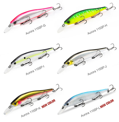 TSURINOYA 115mm 17.2g Suspending Minnow  Tungsten Weight System AURORA 115sp