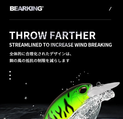 Bearking professional hot fishing tackle Retail 2022 qulity fishing lure  65mm 14g crank dive 2m for pike and bass