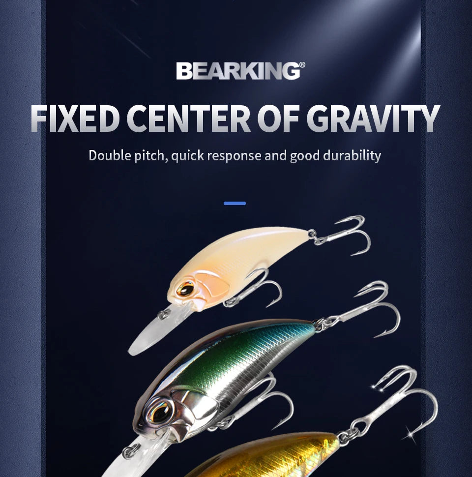 Bearking professional hot fishing tackle Retail 2022 qulity fishing lure  65mm 14g crank dive 2m for pike and bass
