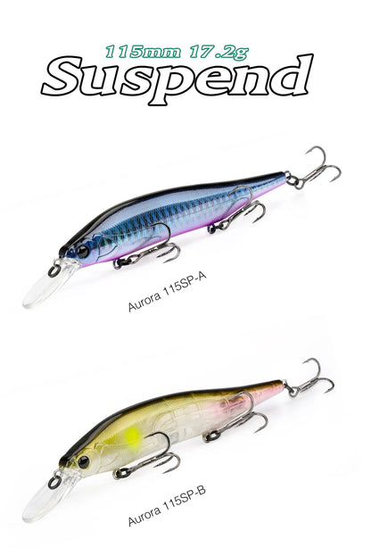 TSURINOYA 115mm 17.2g Suspending Minnow  Tungsten Weight System AURORA 115sp