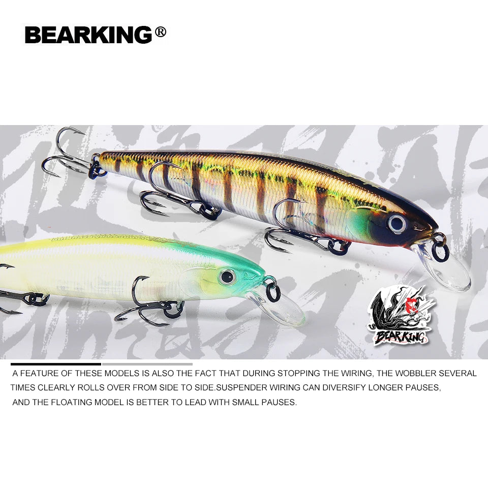 Bearking 115mm 16g Dive 0.6-1m floating Top Fishing Lures Wobblers Artificial Bait Predator Tackle jerkbaits for pike and bass