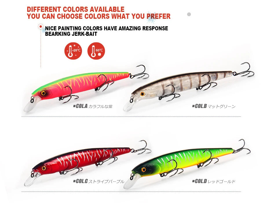 Bearking 128mm 23g New hot model professional quality fishing lures hard bait dive 1.5m quality wobblers minnow