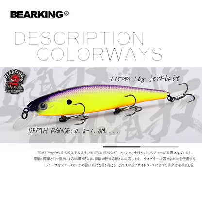 Bearking 11.5cm 16g hot professional quality fishing lure,wobblers minnow crank crank bait excellent painting free shipping