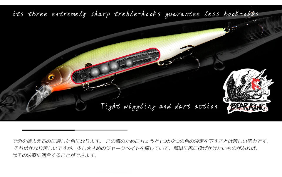 BEARKING 115mm 15g SP Tungsten weight system Top fishing lures minnow crank wobbler quality fishing tackle hooks for fishing