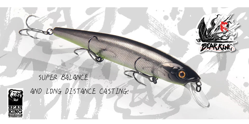 Bearking 128mm 23g New hot model professional quality fishing lures hard bait dive 1.5m quality wobblers minnow