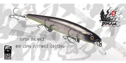 Bearking 128mm 23g New hot model professional quality fishing lures hard bait dive 1.5m quality wobblers minnow