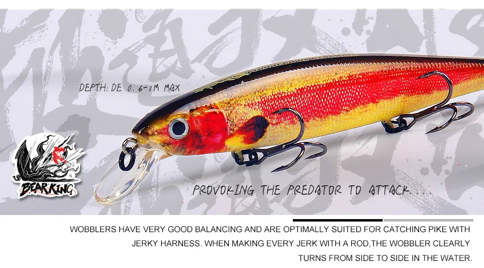 Bearking 11.5cm 16g hot professional quality fishing lure,wobblers minnow crank crank bait excellent painting free shipping