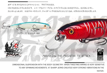 Bearking 128mm 23g New hot model professional quality fishing lures hard bait dive 1.5m quality wobblers minnow