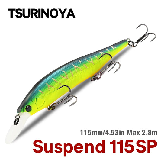 TSURINOYA 115mm 17.2g Suspending Minnow  Tungsten Weight System AURORA 115sp