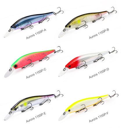 TSURINOYA 115mm 17.2g Suspending Minnow  Tungsten Weight System AURORA 115sp