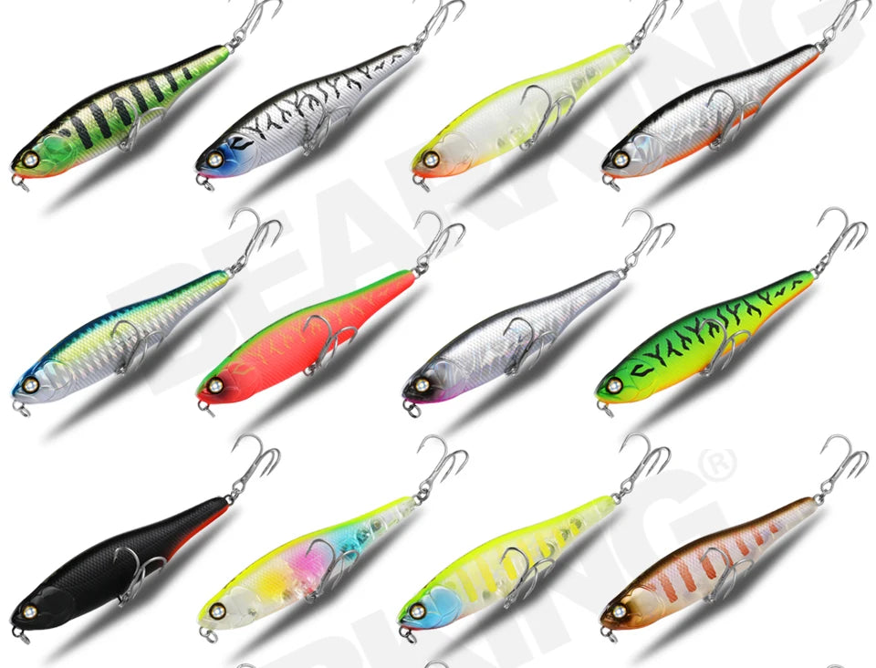 BEARKING BLACK POWDER 10cm 8.7cm hot model fishing lures hard bait 30color pencil quality professional bait walk dog action