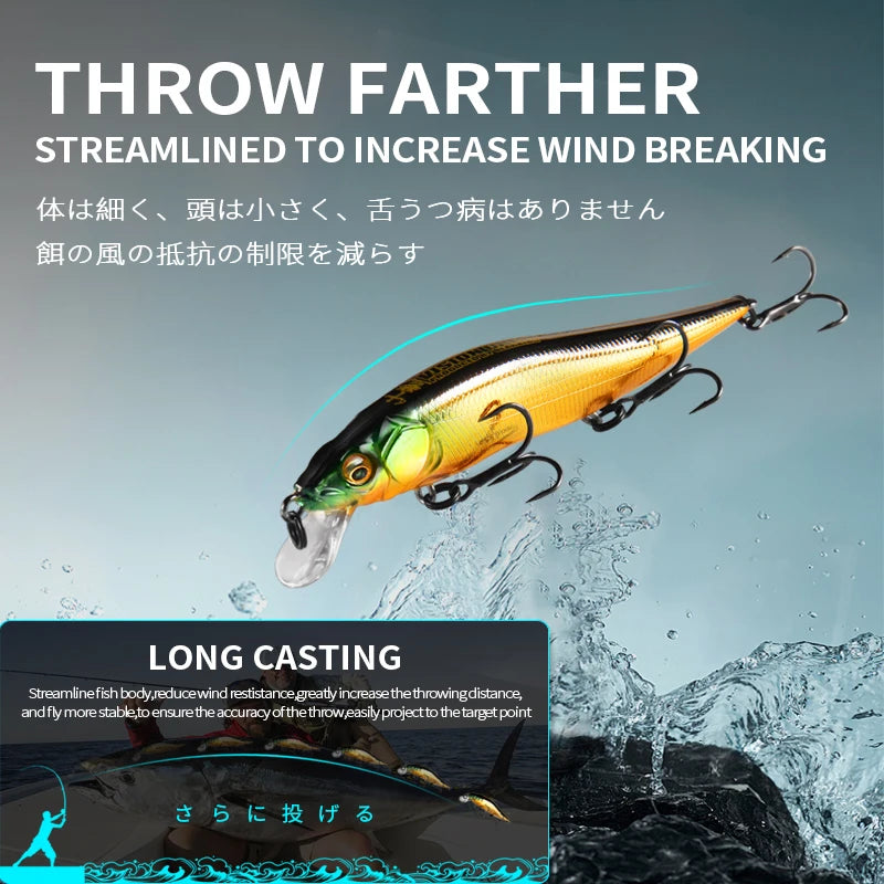 BEARKING 9.8cm 10g SP dive 2.1m professional Minnow Wobbler fishing lures quality jerkbaits Artificial Bait Predator tackles