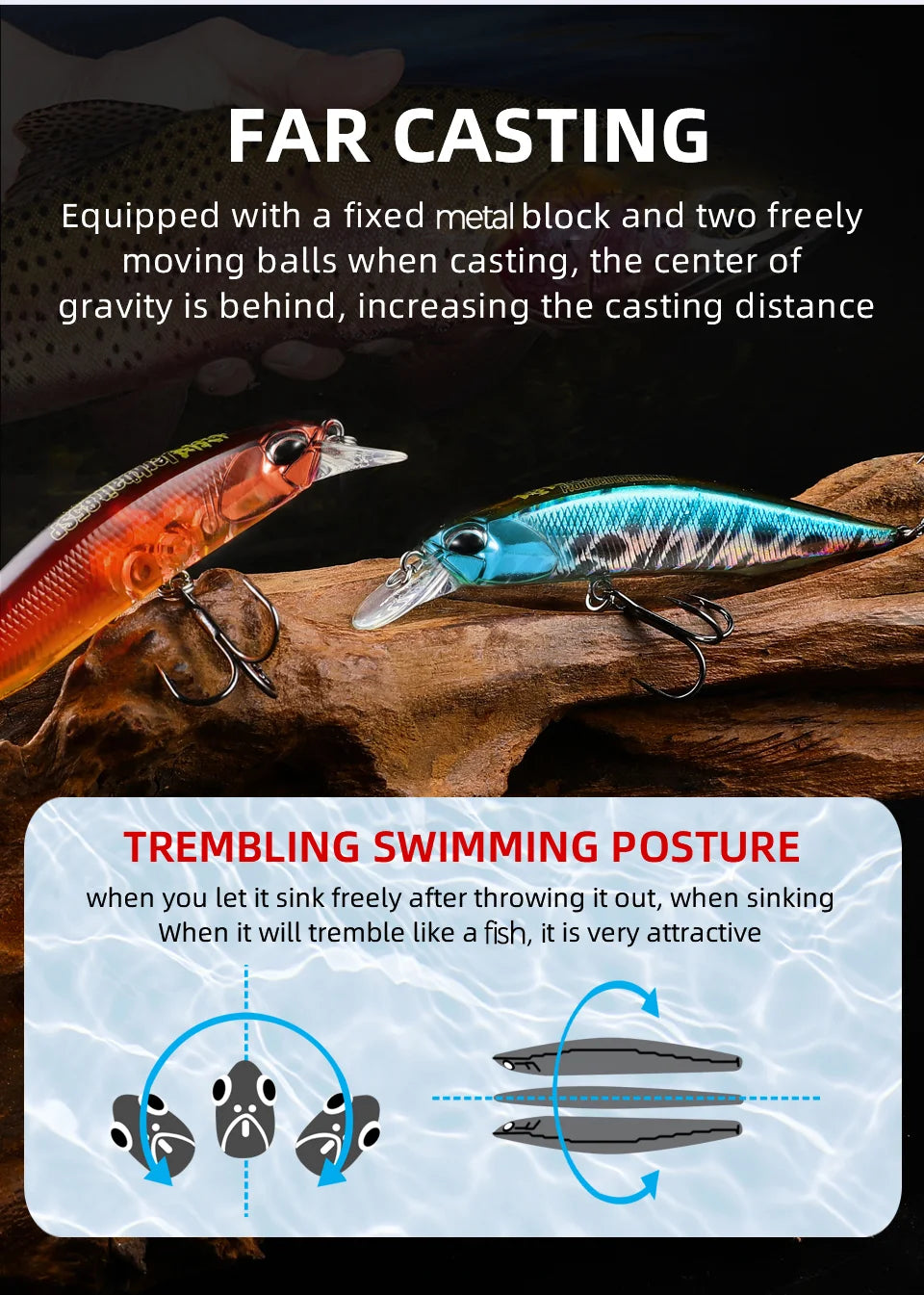 BEARKING 85mm 8g  hot model fishing lures hard bait 14color for choose minnow quality professional minnow depth1.3-1.8m
