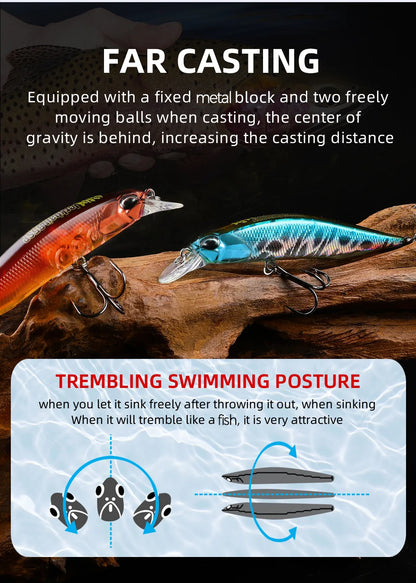 BEARKING 85mm 8g  hot model fishing lures hard bait 14color for choose minnow quality professional minnow depth1.3-1.8m