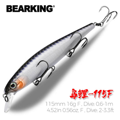 Bearking 115mm 16g Dive 0.6-1m floating Top Fishing Lures Wobblers Artificial Bait Predator Tackle jerkbaits for pike and bass