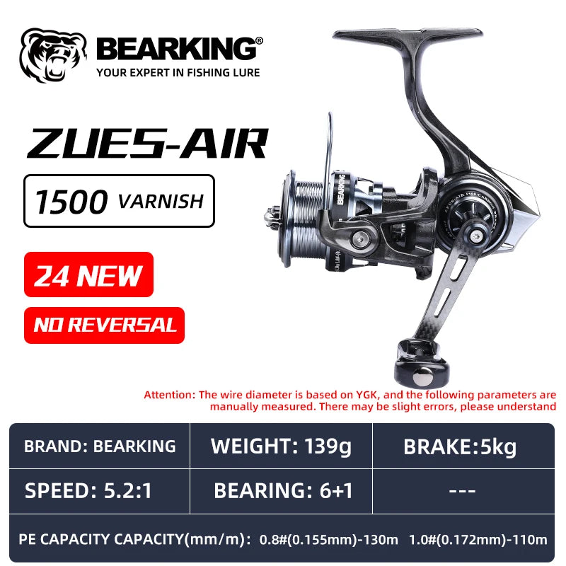 BEARKING Zeus II 9BB bearing 5.2:1 ratio spinning reel