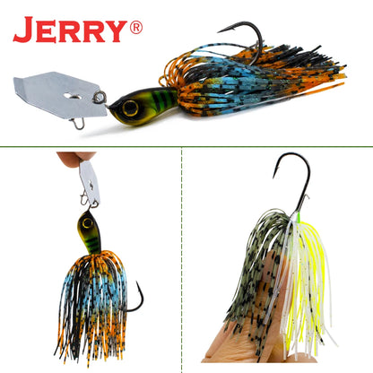 Jerry Dawn 1/4oz 3/8oz 1/2oz Chatterbait Bladejig Bass Fishing Lures Spinner Bait Silicone Skirts Vibration