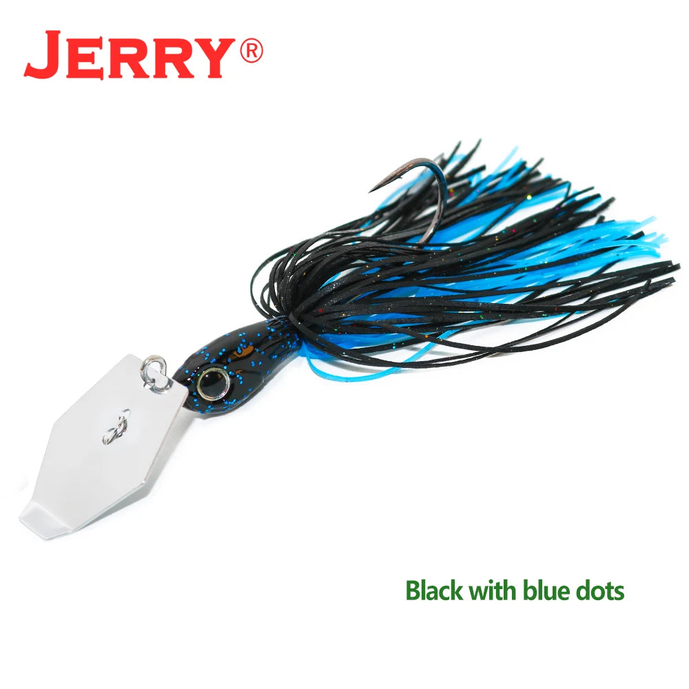 Jerry Dawn 1/4oz 3/8oz 1/2oz Chatterbait Bladejig Bass Fishing Lures Spinner Bait Silicone Skirts Vibration