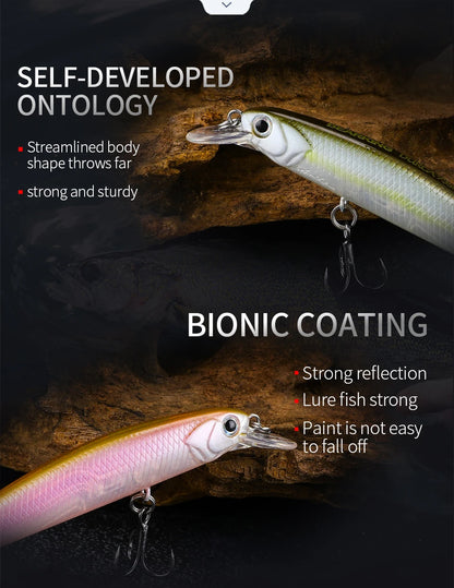 BEARKING New model 73mm 5g professional quality magent weight fishing lures minnow crank Artificial Bait Tackle
