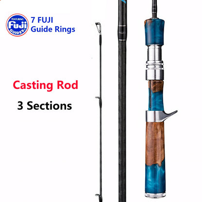 UL 40T Carbon Fiber Fishing Rod,Ultra Soft Light Lure Rod,FUJI Guide Ring,Spinning Casting Rod,Trout,Bass,Carp Fishing Pole Tool