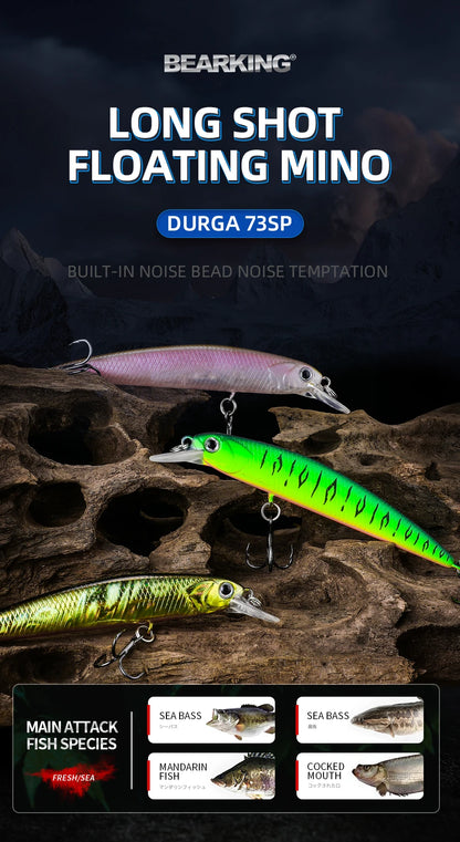BEARKING New model 73mm 5g professional quality magent weight fishing lures minnow crank Artificial Bait Tackle