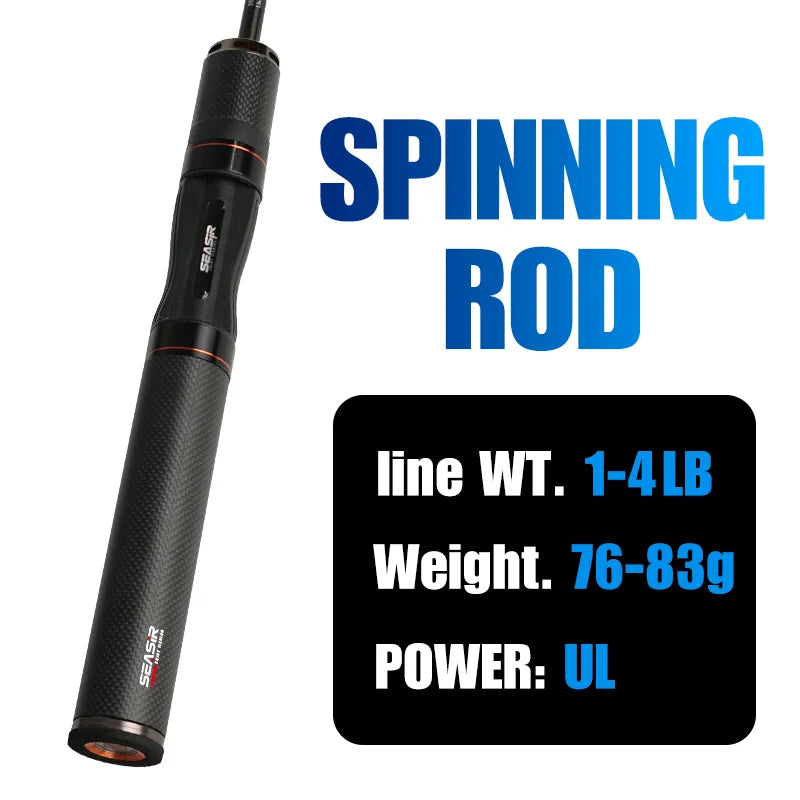 SEASIR Black Arrow Fishing Rod 4.92FT 76G Lure Weight 0.8-10g UL Carbon Fiber FUJI O Guide Rings BFS Light Micro Fish Pole